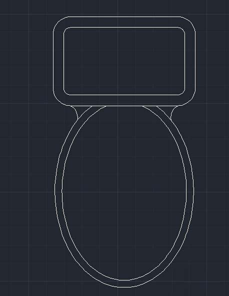 CAD绘制马桶坐便器的方法