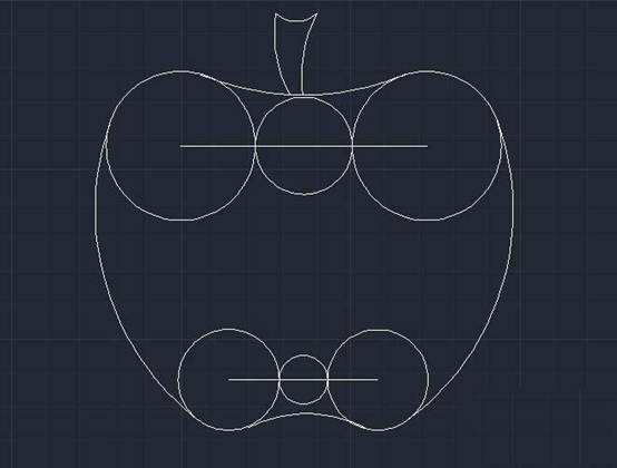 用CAD怎么画苹果的平面图