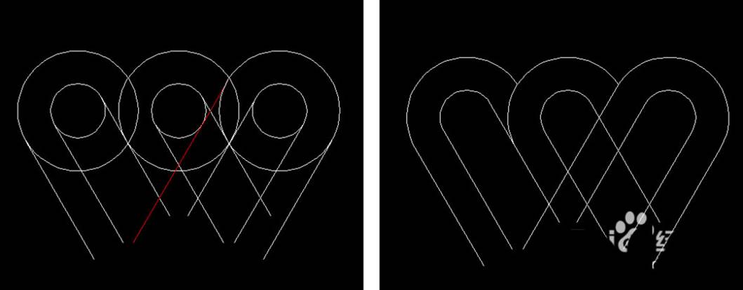 CAD如何绘制双心形的图案 CAD如何绘制双心形的图案