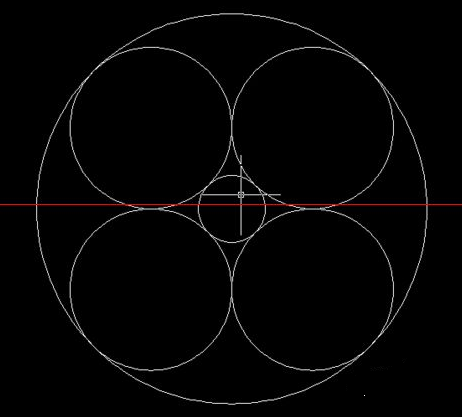 CAD中大圆如何与小圆相切 CAD中大圆如何与小圆相切
