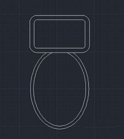 CAD绘制马桶平面图实例 CAD绘制马桶平面图实例