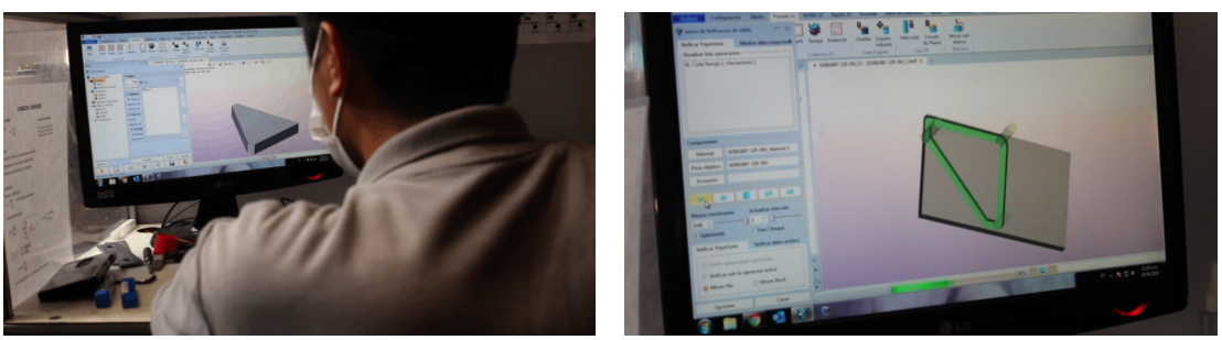 编程人员正在使用xelega3D生成刀具路径